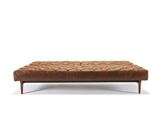 Traditional Style Tufted Sofa Bed in Vintage Black Brown Leather