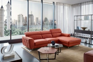 Adjustable Advanced Leather Sectional with Chaise