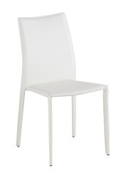 Marengo Leather Contemporary Dining Chair in Black Brown or White