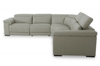 Contemporary Top-Grain Leather Sectional