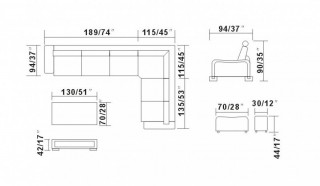 Adjustable Advanced Designer Half Leather Sectional