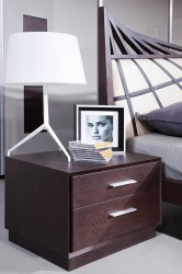 Elegant Leather Platform and Headboard Bed