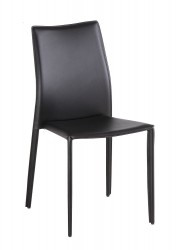 Marengo Leather Contemporary Dining Chair in Black Brown or White