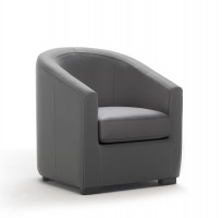 Italian Made Grey Italian LeatherLiving Room Chair