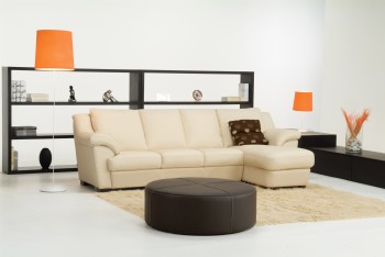 Elegant Top-Grain Leather Sectional