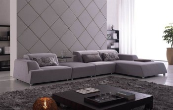 Extravagant Tufted Custom Made Micrfoiber Sectional with Pillows
