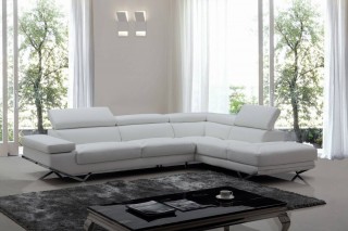 Sophisticated Italian Top Grain Leather Sectional Sofa