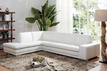 Stylish Tufted Modern Leather L-shape Sectional