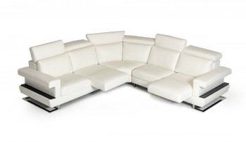 Three Pieced Contemporary Leather Sectional Sofa