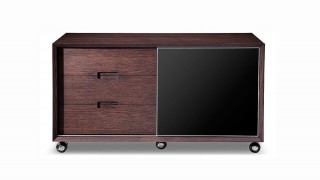 Modern L Shaped Desk with Side Cabinet