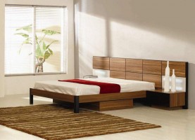 Italian Quality Wood High End Platform Bed with Extra Storage