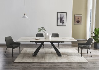 Stylish Rectangular Top Leather Modern Dining Set