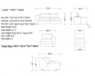 Leather Sectional with Pull Out Sleeper Bed