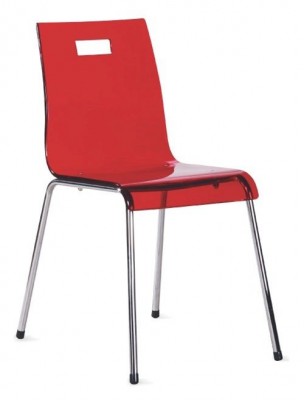 Acrylic Stylish Dining Chair in Red, Black, Blue or Clear