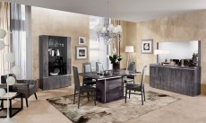 Extendable in Wood Leather 5 pc Dinette Set with Leaf Extendable in Wood Leather 5 pc Dinette Set with Leaf