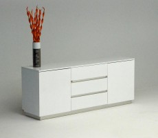 White Contemporary CrocodileTextured and Lacquer Buffet