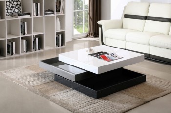 Madison White Grey Black 360 Degrees Motion Storage Coffee Table