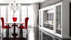 Modern High Gloss White and Gray Wall Unit Modern High Gloss White and Gray Wall Unit