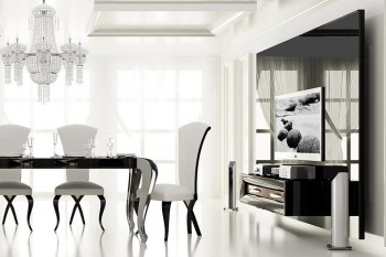 Classic Black Gloss TV Panel with Drawers Classic Black Gloss TV Panel with Drawers