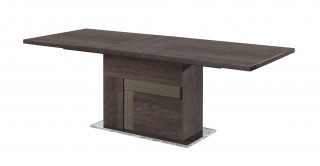 Modern Walnut Dining Table with Antique Brass Feet
