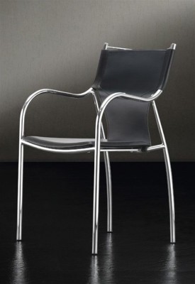Contemporary Arm Dining Chair in Black Color