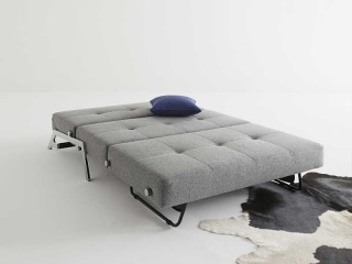 Light Grey Fabric Upholstered Contemporary Convertible Sofa Bed