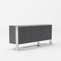Elite Modern Elm Grey and Stainless Steel Buffet
