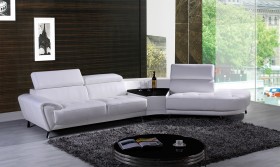 Overnice Tufted Sectional Upholstered in Real Leather with Comfy Back