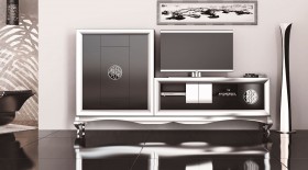 Elegant Matte Wall Unit and Entertainment Center