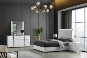 Unique Leather Design Master Bedroom with Storage Accessories