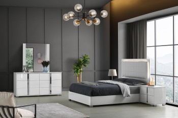Unique Leather Design Master Bedroom with Storage Accessories
