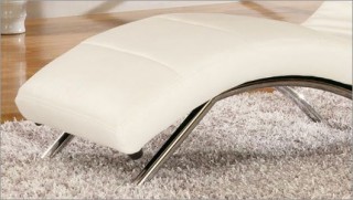 Black or White Leather Armless Love Chaise