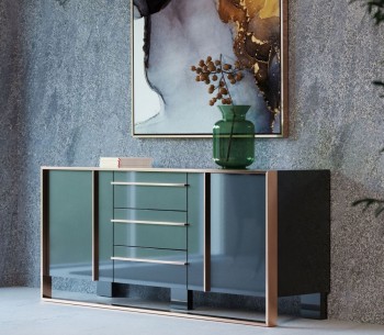 Elite Modern Black and Rose Gold Buffet