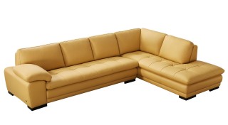 Contemporary Top Grain Leather Sectional