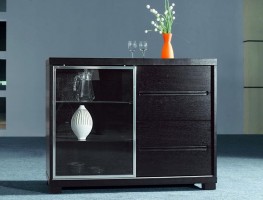 Contemporary Wenge Dining Buffet with Glass Door