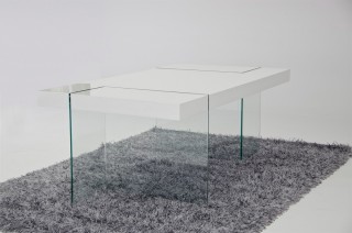 Contemporary White Gloss Top Floating Dining Table