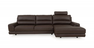 Elegant and Comfortable Espresso Sectional in Italian Made Leather
