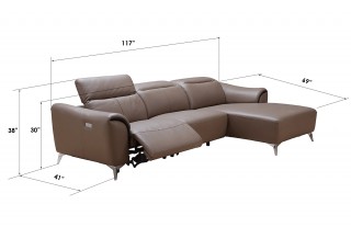 Luxurious Leather Sectional with Chaise