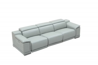 Contemporary Stylish Leather 3Pc Sofa Set with Chrome Legs