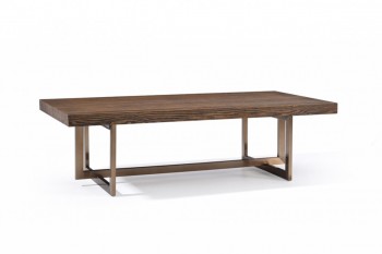 Modern Elm and Antique Brass Coffee Table