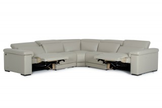 Contemporary Top-Grain Leather Sectional