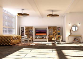 Spacious White Matte and Caramel Gloss Entitlement Wall Unit Spacious White Matte and Caramel Gloss Entitlement Wall Unit