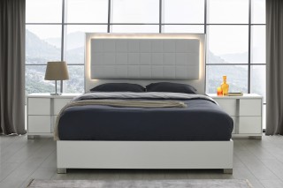 Unique Leather Design Master Bedroom with Storage Accessories