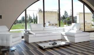 Sophisticated All Italian Leather Sectional Sofa