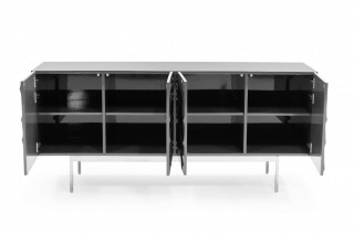 Modern Grey Buffet with Floating Rose Petal Design