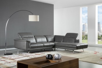 Contemporary Style Leather Curved Corner Sofa