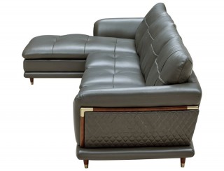 Contemporary Sectional in Top Grain Leather