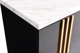 Italian Design Black Modern Buffet Cabinet with Marble