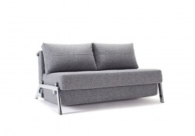 Light Grey Fabric Upholstered Contemporary Convertible Sofa Bed