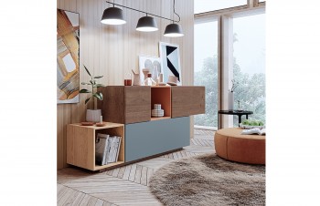 Multicolor Contemporary Wall Unit